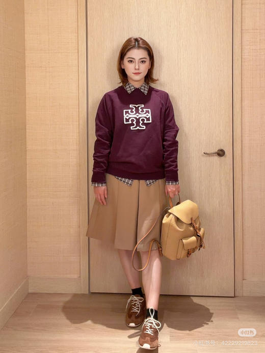 T*ory Burch汤丽·柏琦 经典双T logo毛巾刺绣插肩款卫衣 商品图6