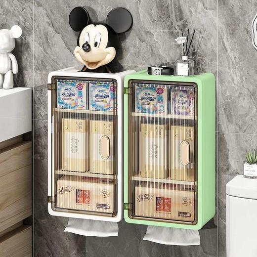 【免打孔设计❗可拆卸挡板】卫生间免打孔壁挂柜化妆品护肤品收纳盒厕纸盒浴室防水防潮置物架。rg 商品图3