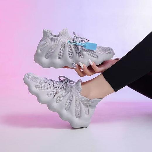 情侣款春秋新款八爪鱼椰子鞋透气运动鞋女休闲网红潮软底火焰袜子35-44 商品图2