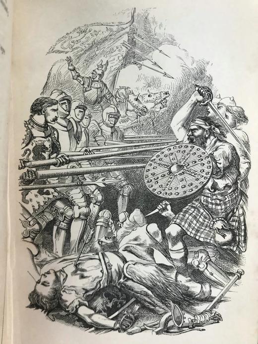 约19世纪后期 司各特诗集 配骑士群像版画插图 漆布精装64开 商品图8