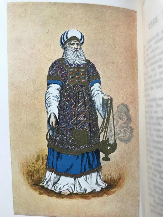 约19世纪后期 索尔陶《圣所，祭司与献祭》 配泥金彩色插图 漆布精装32开 商品图10