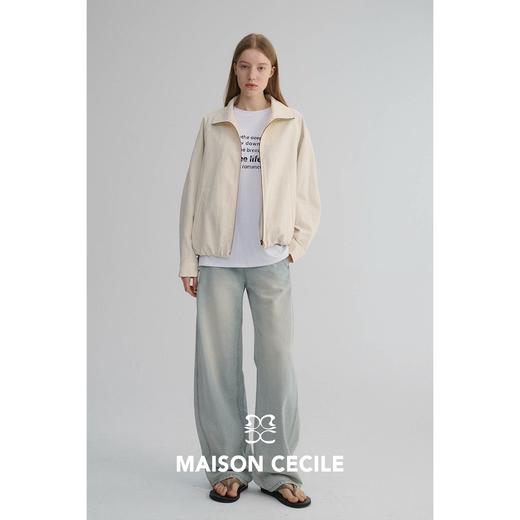 MAISON CECILE 两色|亚麻高支棉透气肌理感内里格子撞色廓形外套 商品图3