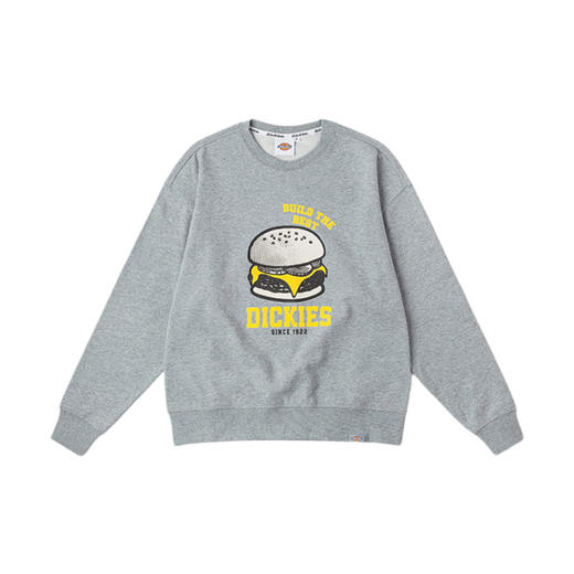 Dickies汉堡图案植绒印花圆领宽松休闲毛圈卫衣 男女 美式卫衣 DK0A87EY 商品图5