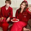 【品牌直发 换季焕新】芬腾情侣睡衣春秋季纯棉长袖套装红色本命年结婚喜庆男女士家居服 商品缩略图3