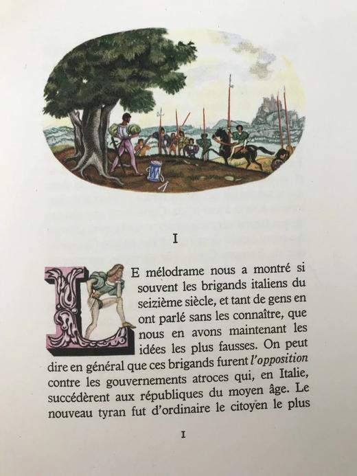 【法语】限量1530册！1942年 司汤达《卡斯特罗修道院》 乔治·莱帕装饰派艺术彩色插图 平装18开带书匣 商品图6