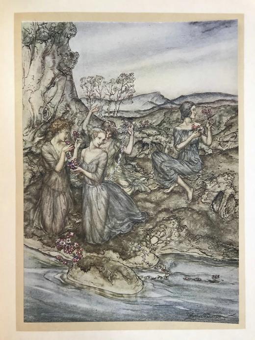 约20世纪早期 霍桑《神奇故事集》 鬼才拉克姆24幅手工贴图 漆布精装16开 商品图11