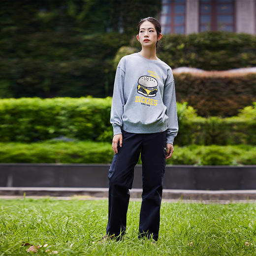 Dickies汉堡图案植绒印花圆领宽松休闲毛圈卫衣 男女 美式卫衣 DK0A87EY 商品图7