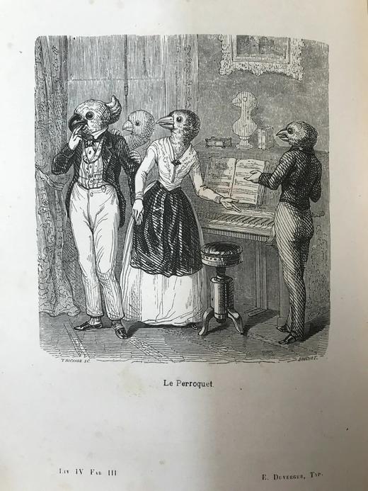 【法语】1846年 弗洛里安寓言 20幅趣味版画插图 漆布精装32开 商品图3