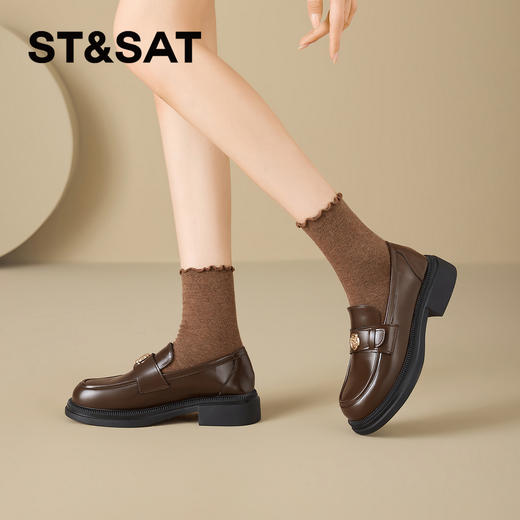 星期六26春新款复古山茶花厚底乐福SSE1112C1A 商品图1