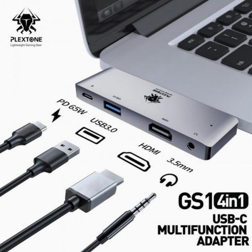 台系PLextone浦记 4合一 C口拓展坞 USB3.0/TypeC/HDMI/AUX输出  windows/Mac兼容 商品图4