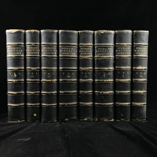 39*27cm！1846年 英国威尔士国教建筑图史（全8卷） 约240幅原品版画（含大量对开插图） 真皮精装 商品图0