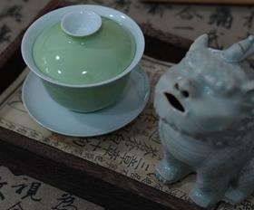 季节限定「春水绿色釉款」放心盖碗 · 专为泡茶定制的盖碗（120ml/150ml）景德镇手工制三才盖碗（三联出品）