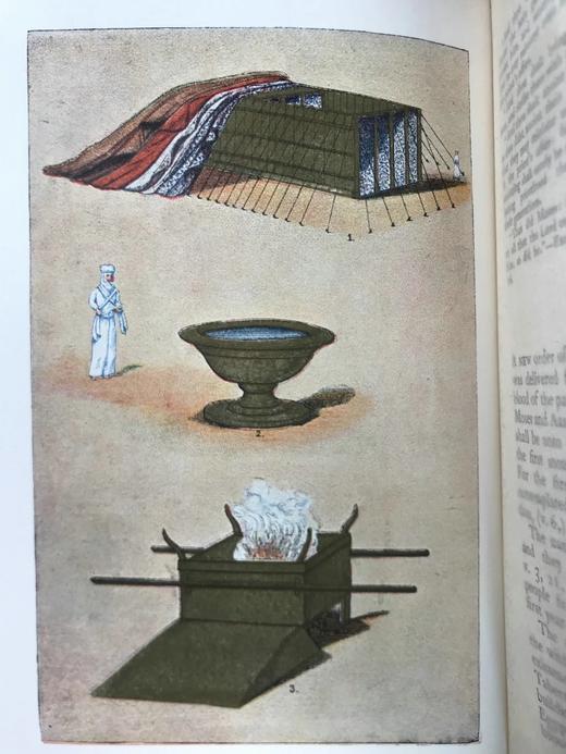 约19世纪后期 索尔陶《圣所，祭司与献祭》 配泥金彩色插图 漆布精装32开 商品图9