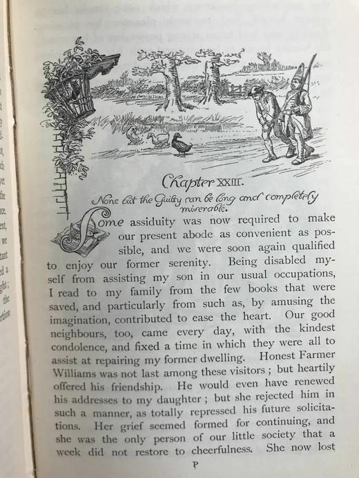 1903年 戈德史密斯《威克菲尔德牧师》 休·汤姆森约百幅插图 漆布精装64开 商品图5