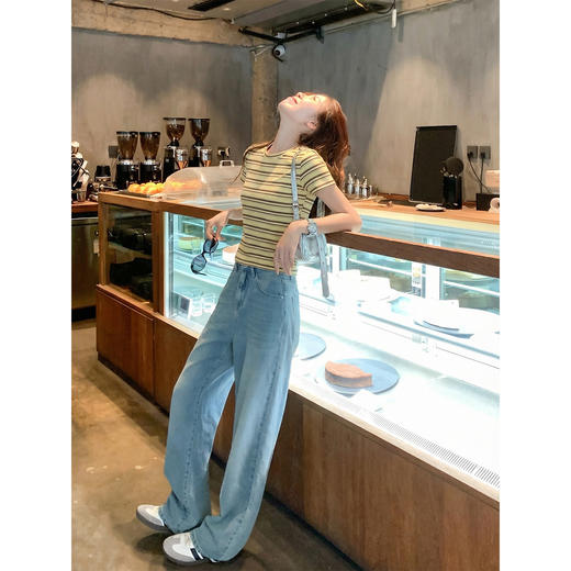 <曾小咸推荐>4.18现货秒杀 ！微信超特价！韩系条纹短袖t恤 日常109.99 立减50 秒杀59.99！！ 商品图4