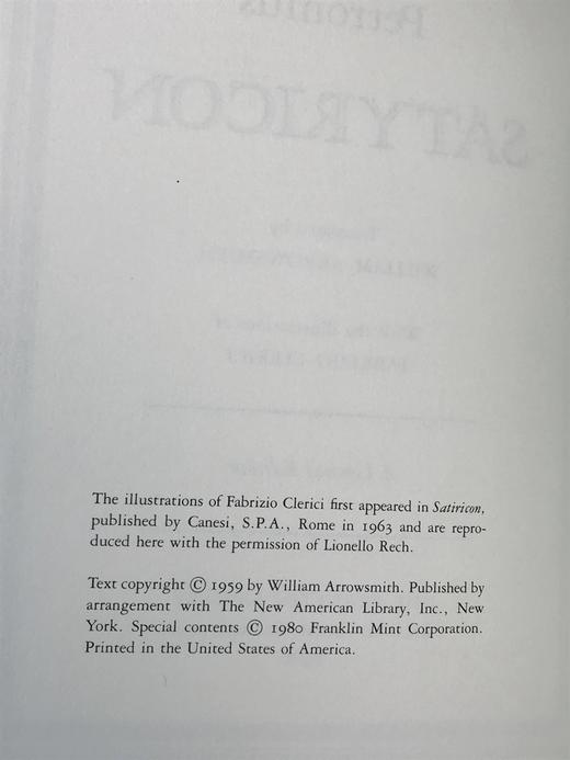 限量版！佩特罗尼乌斯《萨蒂利孔》 配插图 富兰克林图书馆豪华皮装本 商品图3