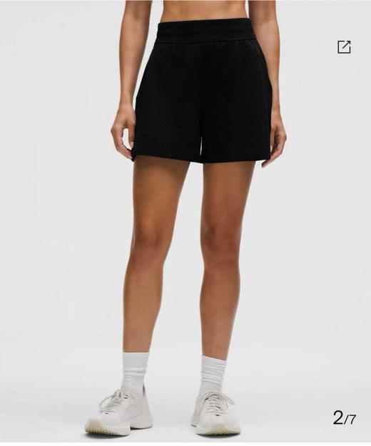 LULU 华夫格春夏女士高腰中裤短裤五分裤 Z-15830 商品图3