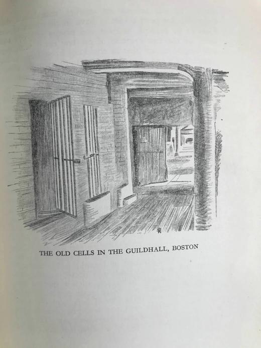 1930年 波士顿历史文化小记 13幅铅笔速写插图 漆布精装32开 商品图12