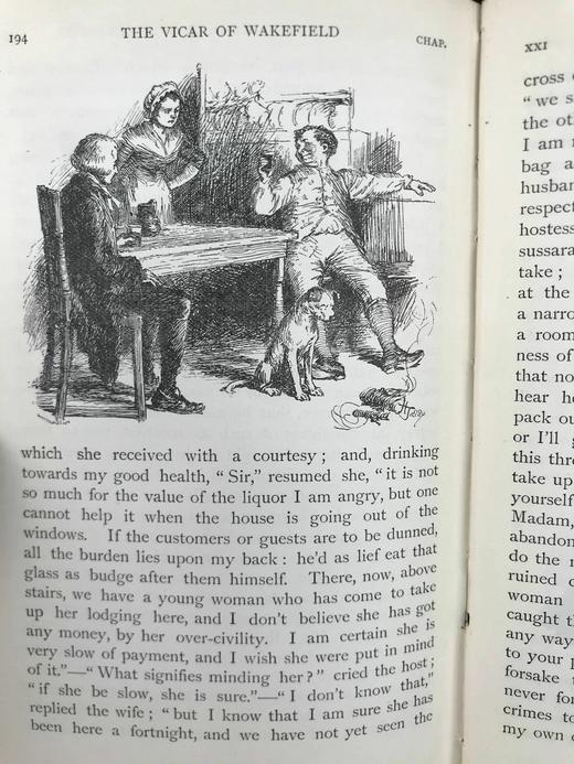 1903年 戈德史密斯《威克菲尔德牧师》 休·汤姆森约百幅插图 漆布精装64开 商品图8