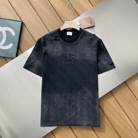 点此购买 巴宝莉春夏季男女款水洗裂痕短袖T恤 md 340705