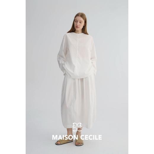 MAISON CECILE 两色|天丝高支棉优雅垂坠蓬松立体花苞半身裙 商品图1