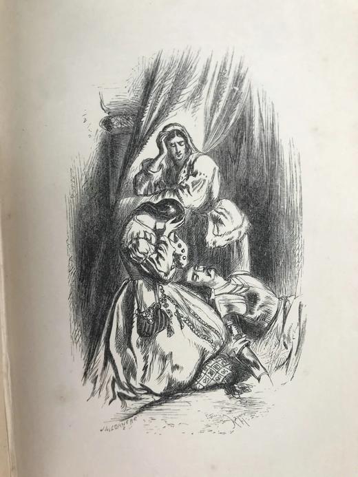 约19世纪后期 司各特诗集 配骑士群像版画插图 漆布精装64开 商品图5