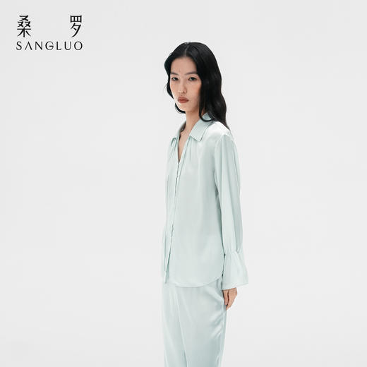 清冷氛围』桑罗荷叶边睡衣套装桑蚕丝女气质家居服可外穿  商品图3