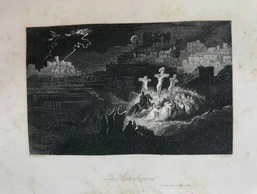 1862年 弥尔顿诗集 约翰马丁等名家7幅版画插图 漆布精装32开 商品图4