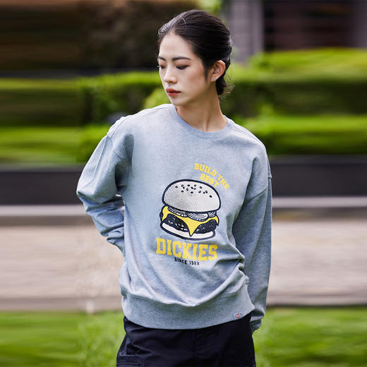 Dickies汉堡图案植绒印花圆领宽松休闲毛圈卫衣 男女 美式卫衣 DK0A87EY 商品图6