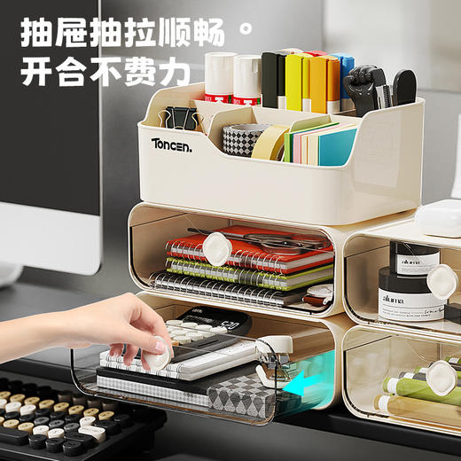 【抽屉式桌面收纳盒❗整洁桌面不凌乱】抽屉式桌面收纳盒办公室化妆品多功能杂物学生桌上文具多层收纳柜。rg 商品图1