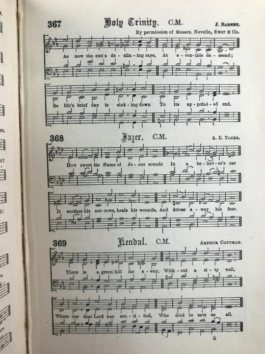 约19世纪后期 布里斯托尔圣咏乐谱集 漆布精装36开 商品图6