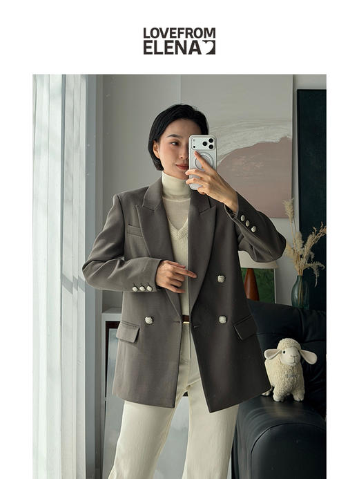 「工厂团购上新」精纺羊毛 春季通勤必备正肩款西装外套Y0044 商品图3