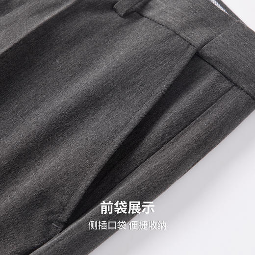 【瞬间凉感】圣得西高级垂坠感西裤2026男款春季修身商务绅士长裤 商品图7