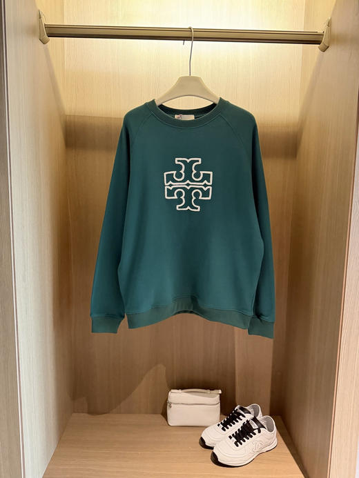 T*ory Burch汤丽·柏琦 经典双T logo毛巾刺绣插肩款卫衣 商品图12