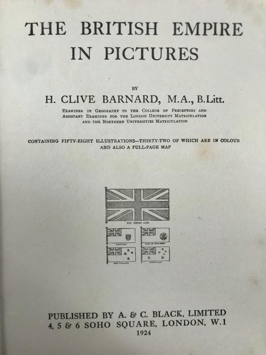 1924年 大英帝国图集 32幅彩色26幅黑白插图 漆布精装16开 商品图3