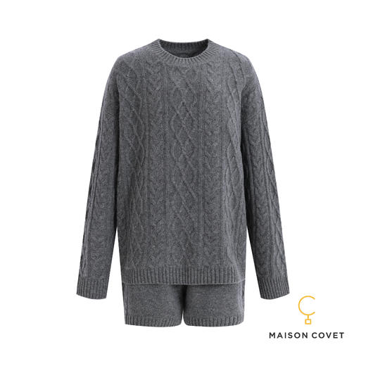 MAISON COVET 纯山羊绒圆领上衣/中裤套装 商品图0