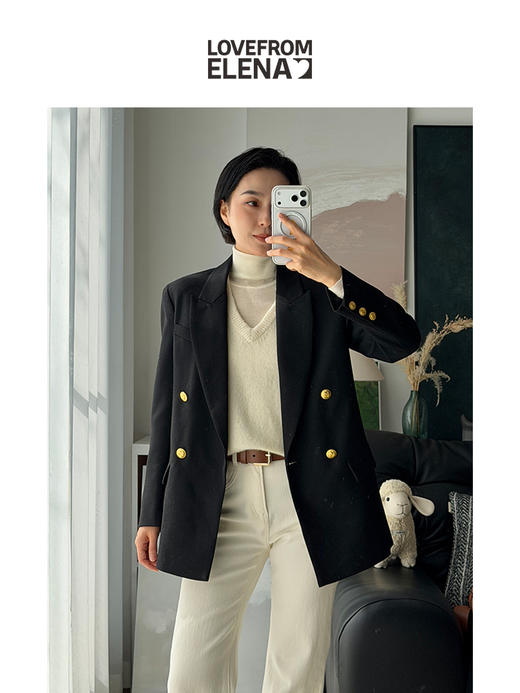 「工厂团购上新」精纺羊毛 春季通勤必备正肩款西装外套Y0044 商品图2