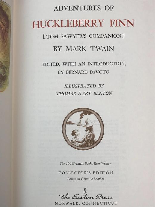 马克・吐温《哈克贝利・费恩历险记》 配多幅精美彩色插图 豪华皮装 商品图2