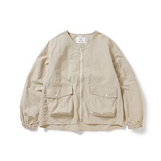 WHEELS and WIND 男女中性款机能性防泼水耐磨宽松无领夹克外套 商品图3