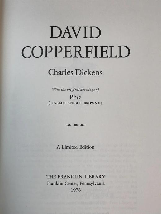 限量版！查尔斯・狄更斯《大卫・科波菲尔》 配插图 富兰克林图书馆豪华皮装本 商品图2