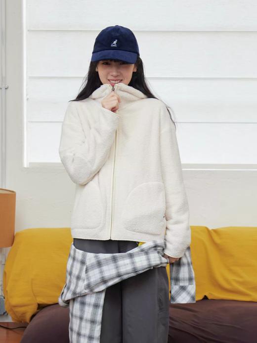 步履不停/6A23178C/两穿毛巾绒/摇粒绒双面长袖保暖连帽外套 商品图3