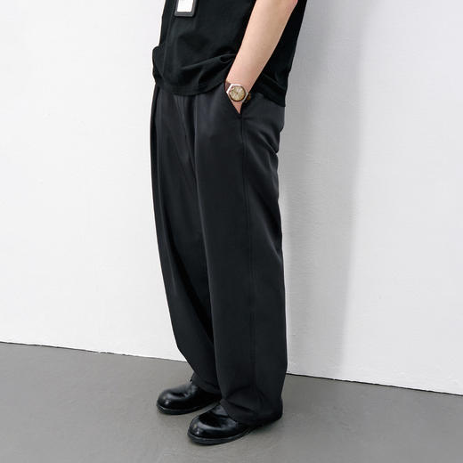 714street宽松显瘦人字褶裥休闲西裤2026春季垂坠感老钱风裤子男 商品图1