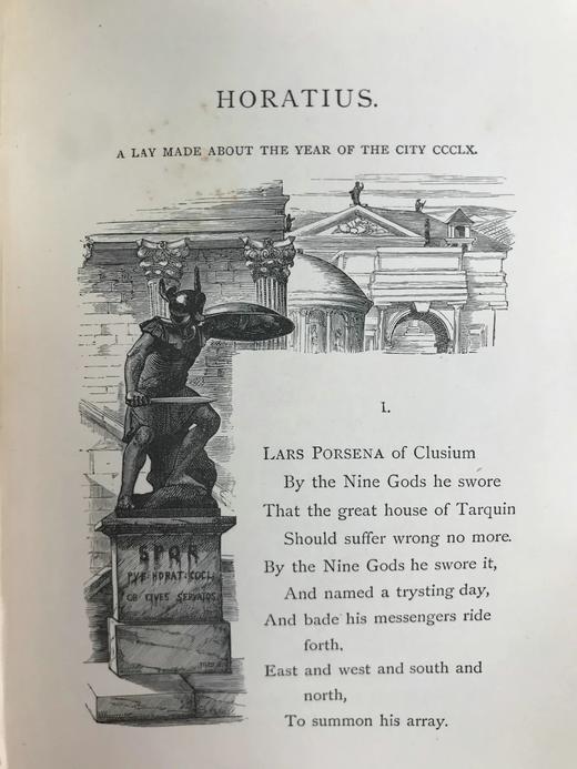 1887年 麦考莱勋爵《古罗马谣曲集》 41幅精美插图 全真皮精装32开 商品图5