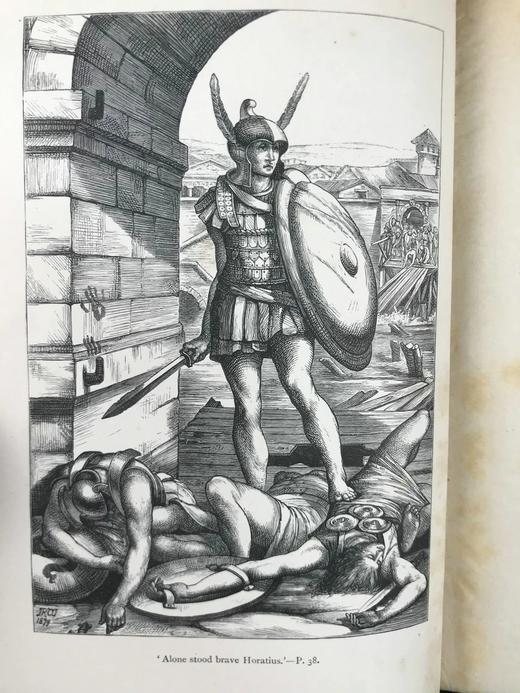 1887年 麦考莱勋爵《古罗马谣曲集》 41幅精美插图 全真皮精装32开 商品图2