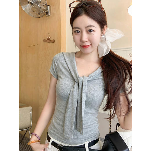 <曾小咸推荐>4.4现货秒杀 ！微信超特价！韩系披肩短袖t恤 日常149.99 立减90 秒杀59.99！！ 商品图3