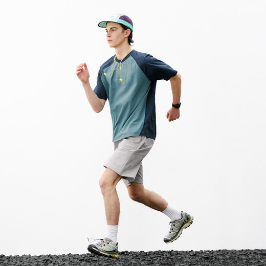 714street吸湿速干7A抗菌运动短袖2026夏季宽松防晒拼接情侣T恤男 商品图4