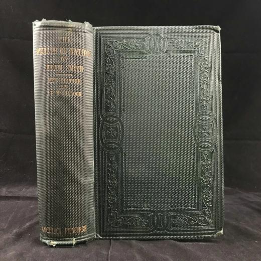 1859年 亚当·斯密《国富论》含作者生平与注释 2幅插图 漆布精装18开 商品图0