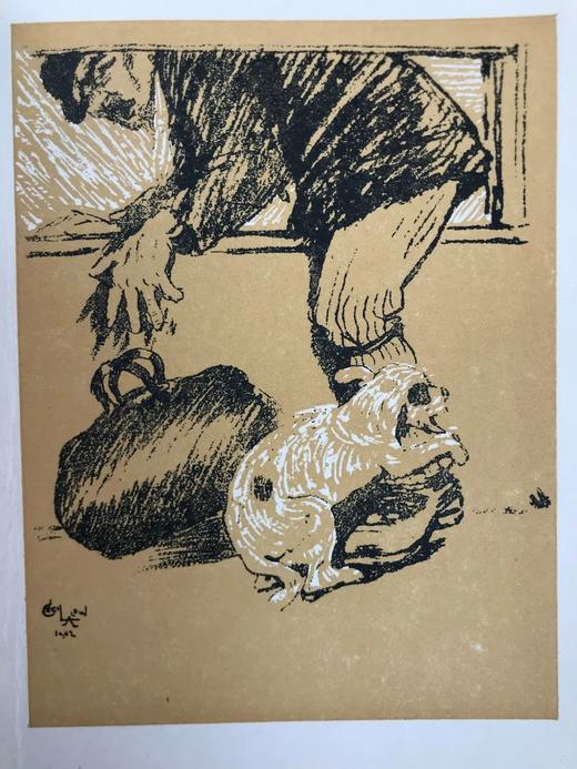 1921年 伊曼纽尔《小狗的一天》 塞西尔·奥尔丁精美插图 布脊精装36开 商品图3
