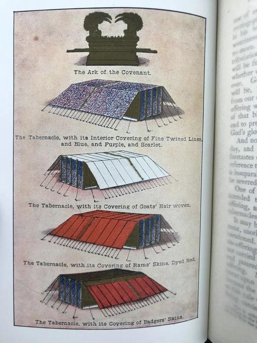 约19世纪后期 索尔陶《圣所，祭司与献祭》 配泥金彩色插图 漆布精装32开 商品图8