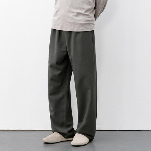 714street抗皱竹纤维亚麻混纺长裤2026春夏宽松莫兰迪色休闲裤男 商品图1